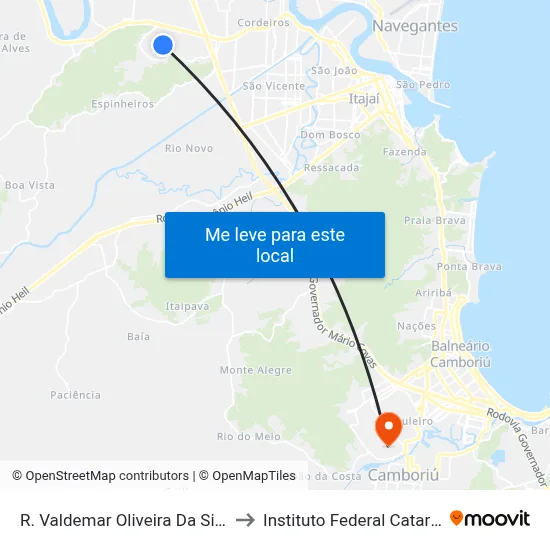 R. Valdemar Oliveira Da Silva, 472 to Instituto Federal Catarinense map