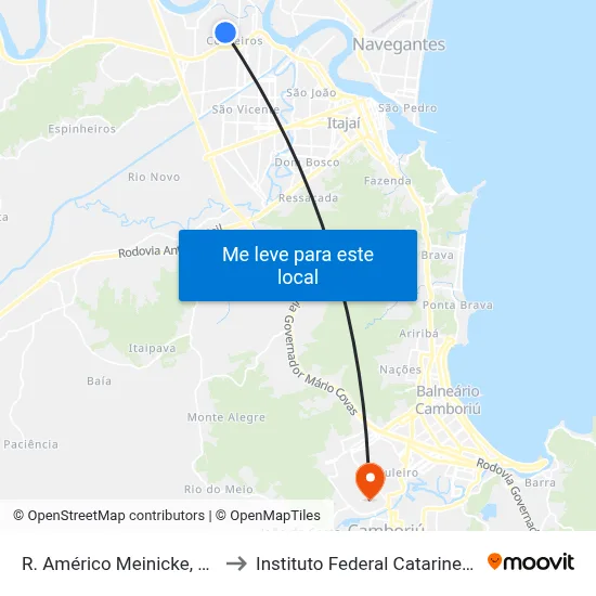 R. Américo Meinicke, 382 to Instituto Federal Catarinense map