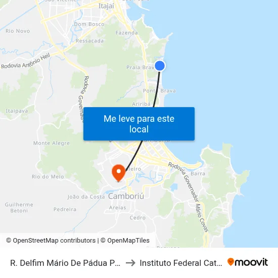 R. Delfim Mário De Pádua Peixoto, 600 to Instituto Federal Catarinense map