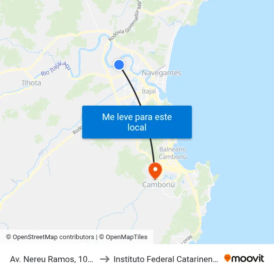 Av. Nereu Ramos, 1089 to Instituto Federal Catarinense map