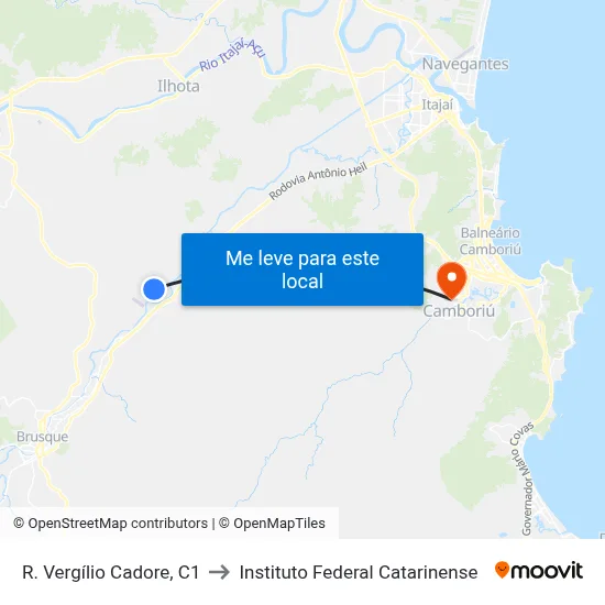 R. Vergílio Cadore, C1 to Instituto Federal Catarinense map