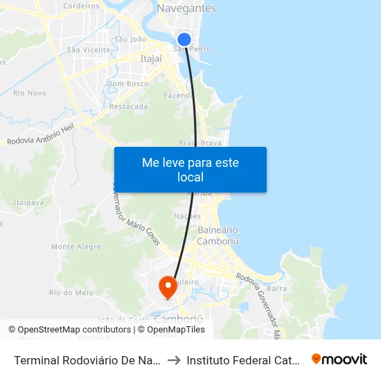 Terminal Rodoviário De Navegantes to Instituto Federal Catarinense map