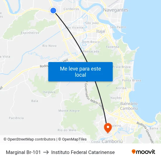 Marginal Br-101 to Instituto Federal Catarinense map