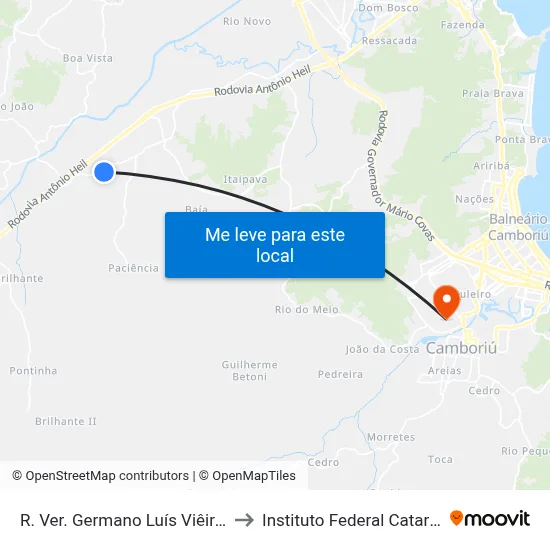 R. Ver. Germano Luís Viêira, 4636 to Instituto Federal Catarinense map