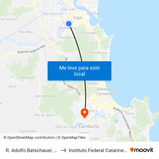 R. Adolfo Batschauer, 619 to Instituto Federal Catarinense map