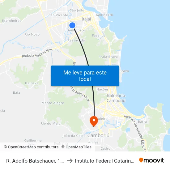 R. Adolfo Batschauer, 1084 to Instituto Federal Catarinense map