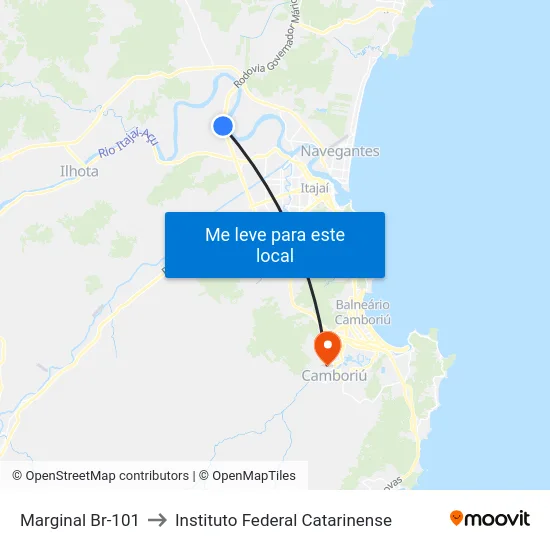 Marginal Br-101 to Instituto Federal Catarinense map