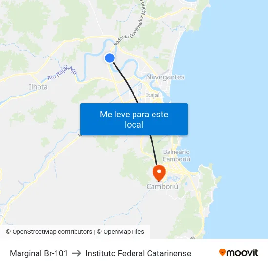 Marginal Br-101 to Instituto Federal Catarinense map