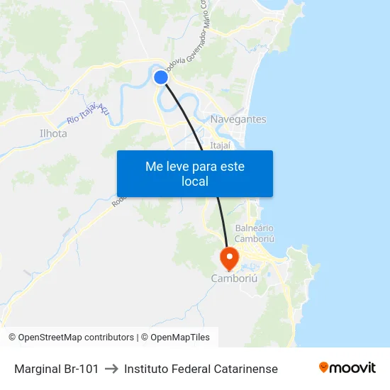 Marginal Br-101 to Instituto Federal Catarinense map