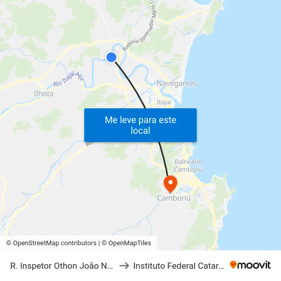 R. Inspetor Othon João Nogueira to Instituto Federal Catarinense map