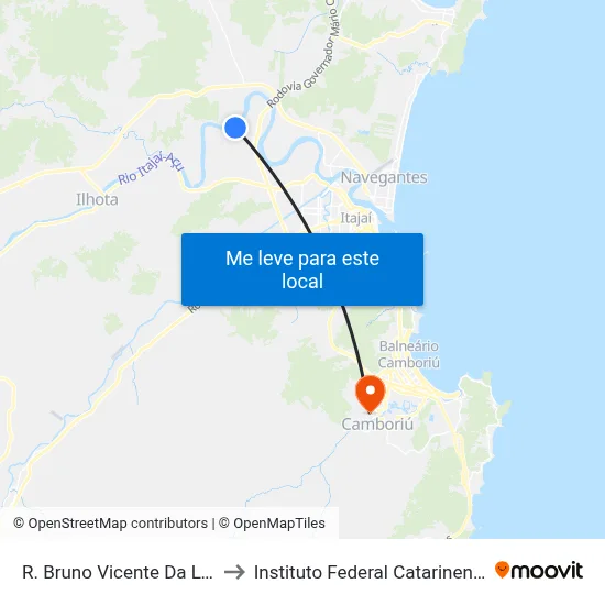 R. Bruno Vicente Da Luz to Instituto Federal Catarinense map