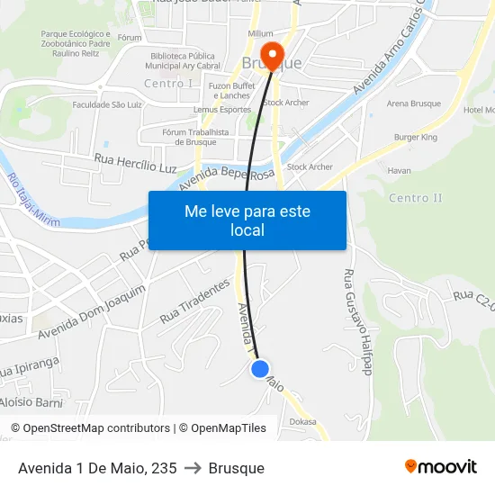 Avenida 1 De Maio, 235 to Brusque map