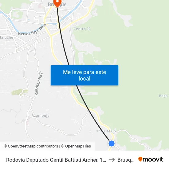 Rodovia Deputado Gentil Battisti Archer, 1016 to Brusque map