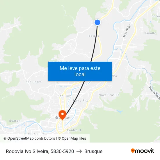 Rodovia Ivo Silveira, 5830-5920 to Brusque map