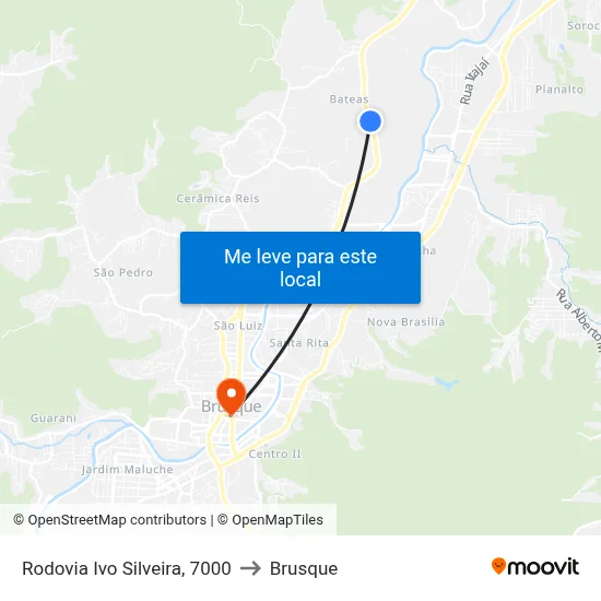 Rodovia Ivo Silveira, 7000 to Brusque map