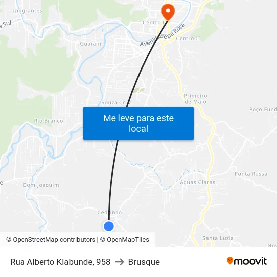 Rua Alberto Klabunde, 958 to Brusque map