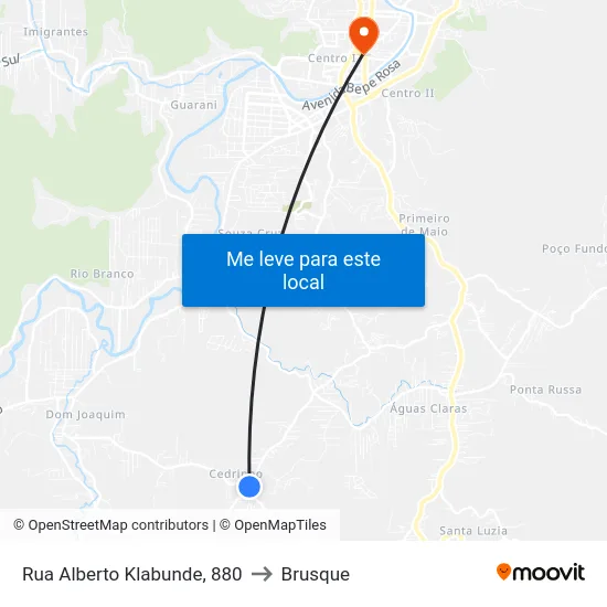 Rua Alberto Klabunde, 880 to Brusque map