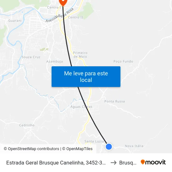 Estrada Geral Brusque Canelinha, 3452-3504 to Brusque map