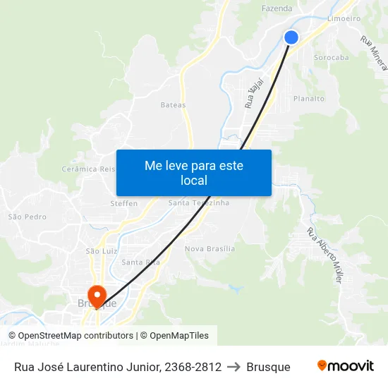 Rua José Laurentino Junior, 2368-2812 to Brusque map
