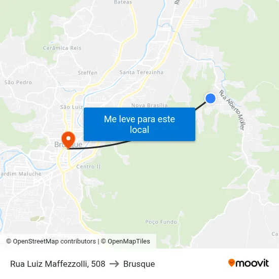 Rua Luiz Maffezzolli, 508 to Brusque map
