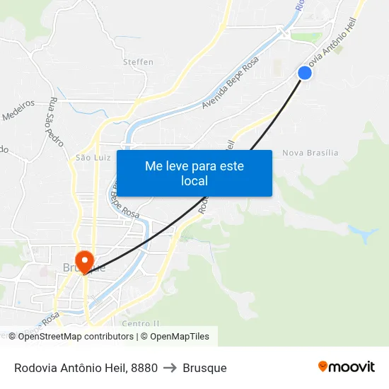Rodovia Antônio Heil, 8880 to Brusque map