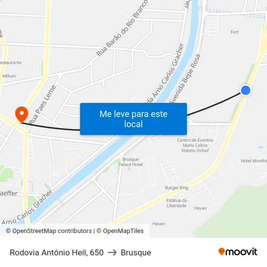 Rodovia Antônio Heil, 650 to Brusque map