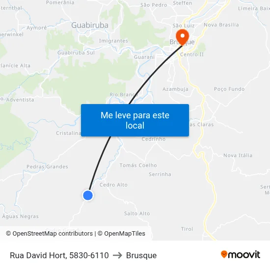 Rua David Hort, 5830-6110 to Brusque map