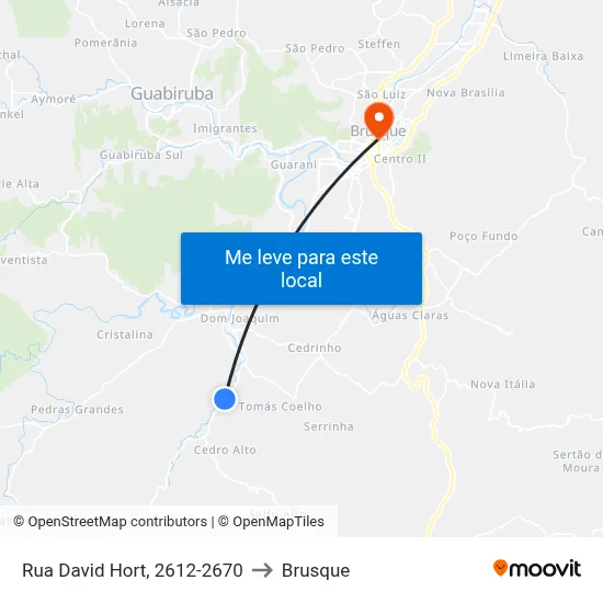Rua David Hort, 2612-2670 to Brusque map