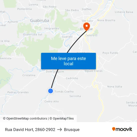 Rua David Hort, 2860-2902 to Brusque map