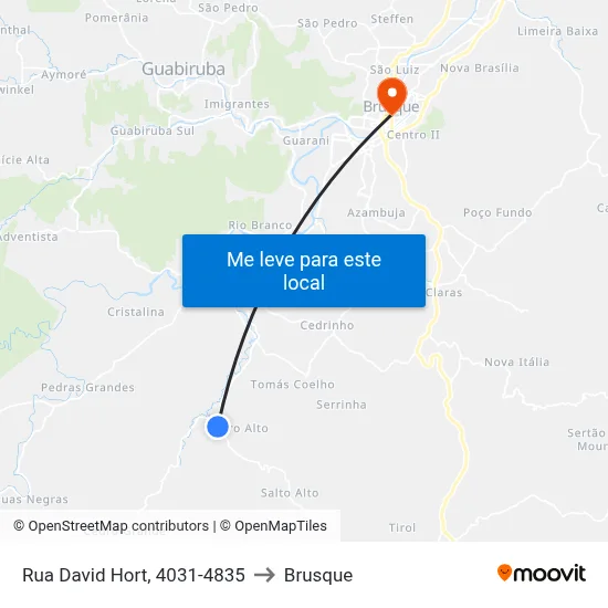 Rua David Hort, 4031-4835 to Brusque map