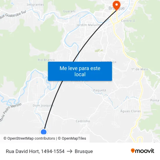Rua David Hort, 1494-1554 to Brusque map