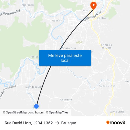 Rua David Hort, 1204-1362 to Brusque map