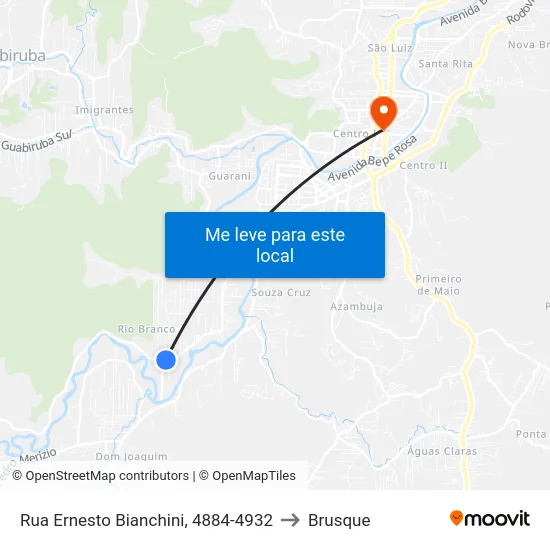 Rua Ernesto Bianchini, 4884-4932 to Brusque map
