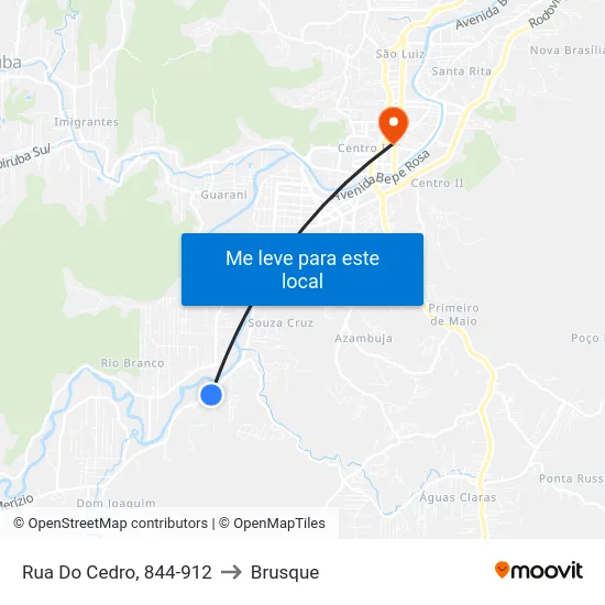 Rua Do Cedro, 844-912 to Brusque map