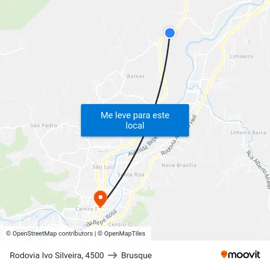 Rodovia Ivo Silveira, 4500 to Brusque map