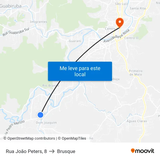 Rua João Peters, 8 to Brusque map