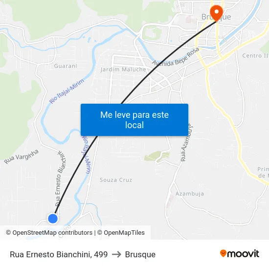 Rua Ernesto Bianchini, 499 to Brusque map