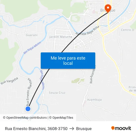 Rua Ernesto Bianchini, 3608-3750 to Brusque map