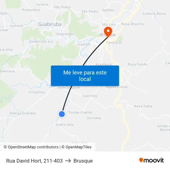 Rua David Hort, 211-403 to Brusque map