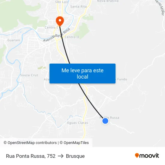 Rua Ponta Russa, 752 to Brusque map