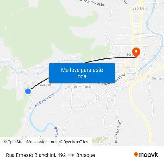 Rua Ernesto Bianchini, 492 to Brusque map
