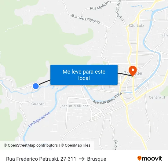 Rua Frederico Petruski, 27-311 to Brusque map