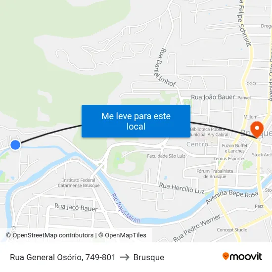 Rua General Osório, 749-801 to Brusque map