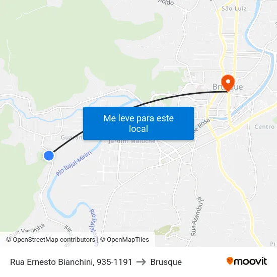 Rua Ernesto Bianchini, 935-1191 to Brusque map