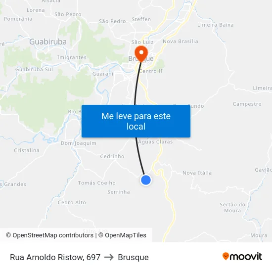 Rua Arnoldo Ristow, 697 to Brusque map