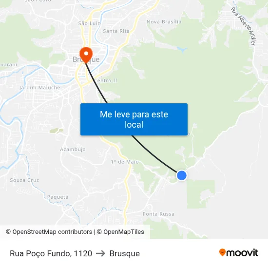 Rua Poço Fundo, 1120 to Brusque map