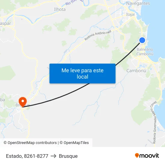 Estado, 8261-8277 to Brusque map