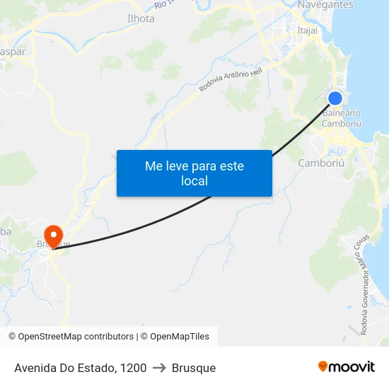 Avenida Do Estado, 1200 to Brusque map
