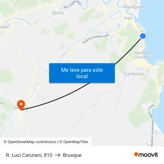 R. Luci Canziani, 810 to Brusque map