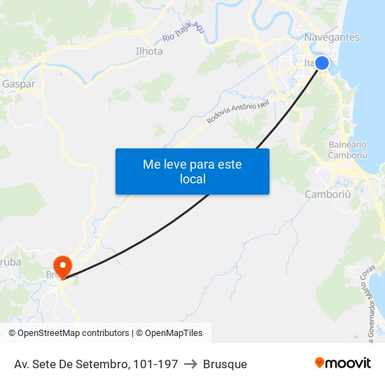 Av. Sete De Setembro, 101-197 to Brusque map